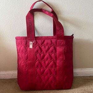 Victoria's Secret Red Quilted Tote Bag